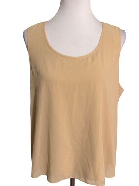 Wynne Layers Cream Sleeveless Scoop Neck Blouse